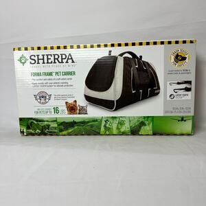 NWT Sherpa Forma Frame Travel Pet Carrier, Airline Approved  Black, Medium